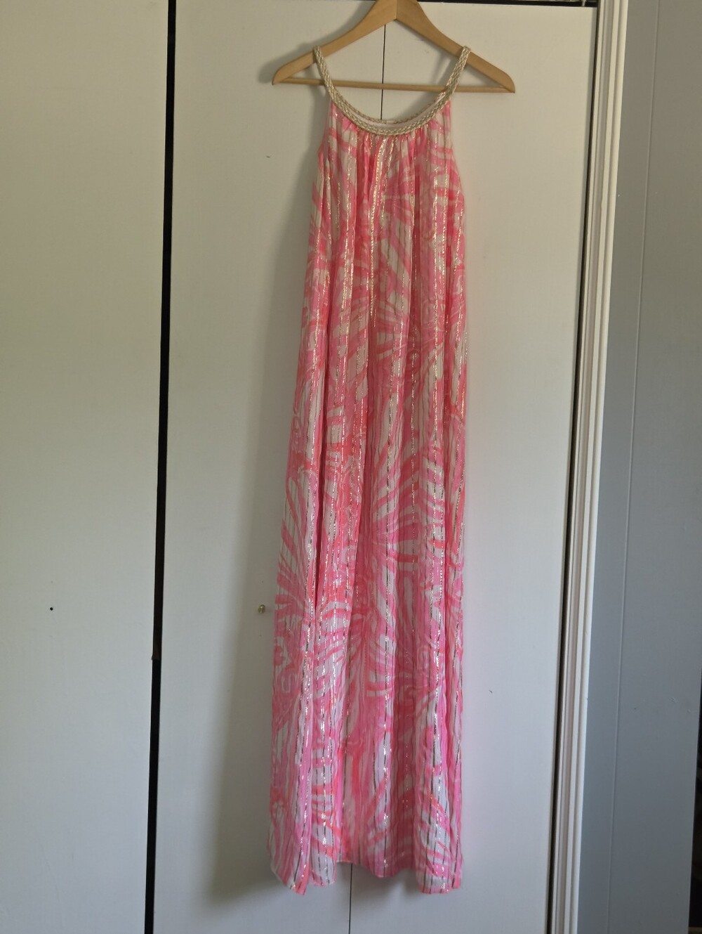 Lilly Pulitzer Sienna Pink and Gold Trim Dress - Picture 2 of 4